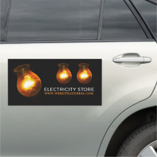 Three Lightbulbs, Electrician Car Magnet
