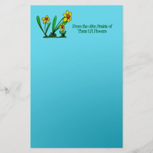 Three Lil Flowers Stationery Note Paper