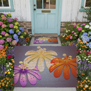 Three Lilies Fiber Doormat