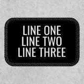 Three Lines of Custom Text - Black and White Patch (Front)