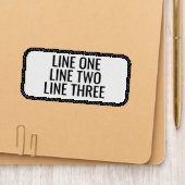 Three Lines of Custom Text - Black and White Patch (On Folder)