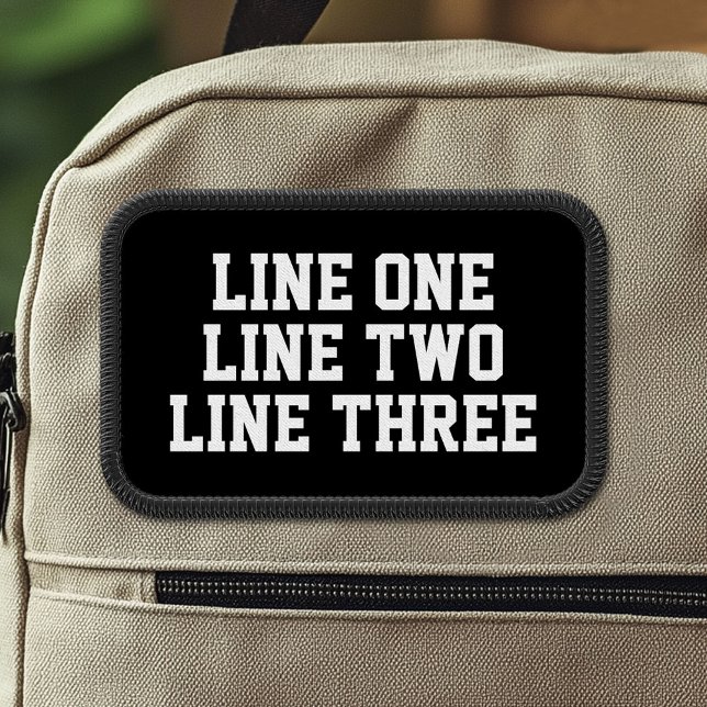Three Lines of Custom Text - Black and White Serif Patch (Custom Patch with 3 Lines of Text)
