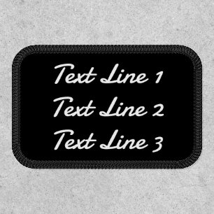 Three Lines of Custom Text - Custom Name Black Patch