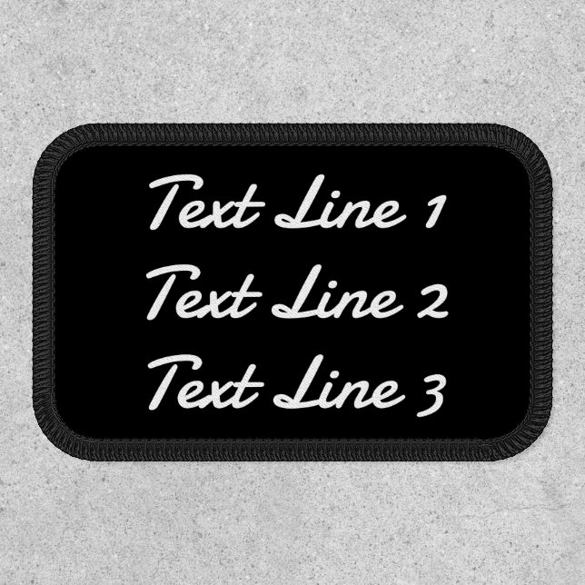 Three Lines of Custom Text - Custom Name Black Patch (Front)