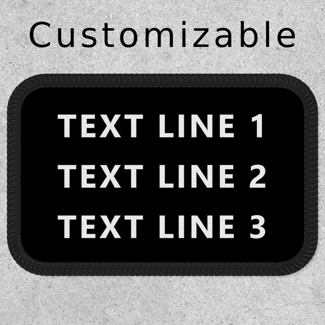 Three Lines of Custom Text - Custom Name Black Patch (Creator Uploaded)