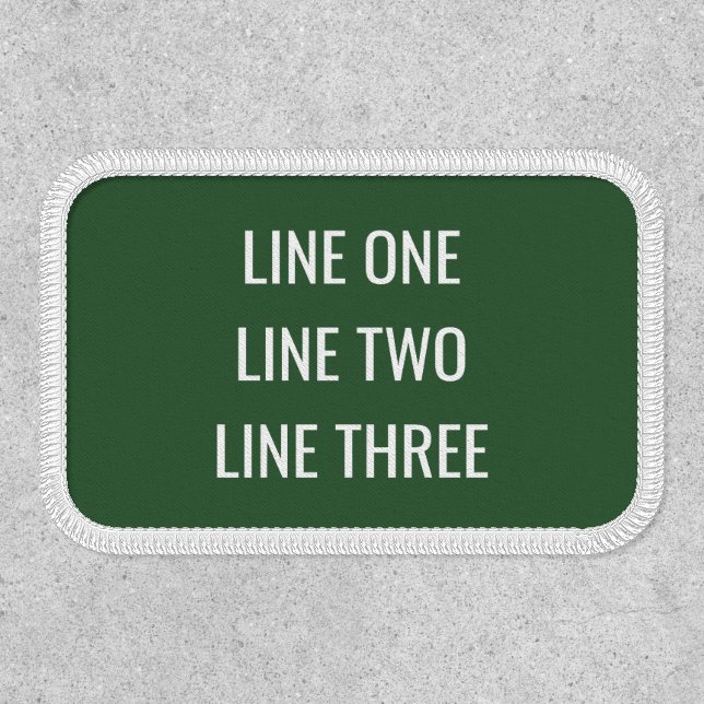 Three Lines of Custom Text  Patch (Front)