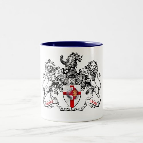 Three lions heraldry football tees and gifts Two_Tone coffee mug
