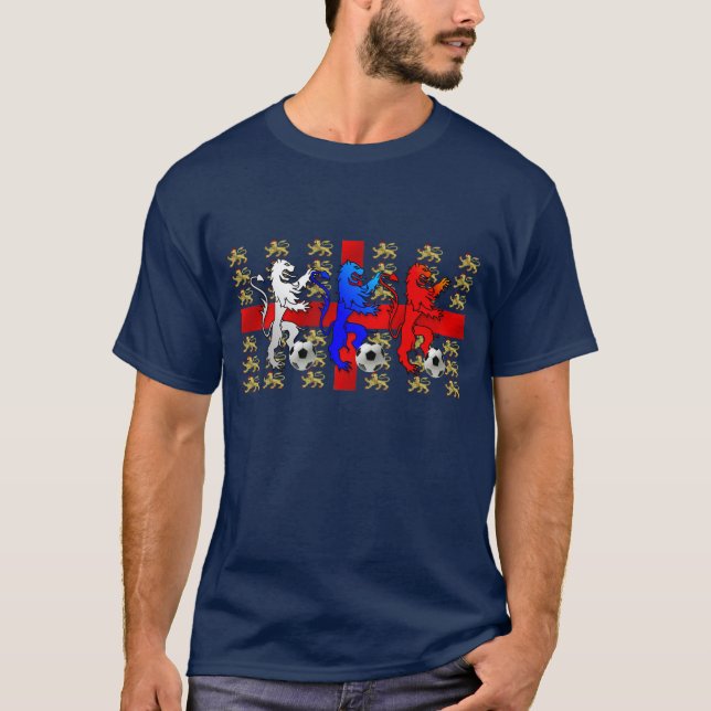 Three Lions of England Dark football players shirt (Front)