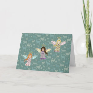 Three Little Angels Christmas Card