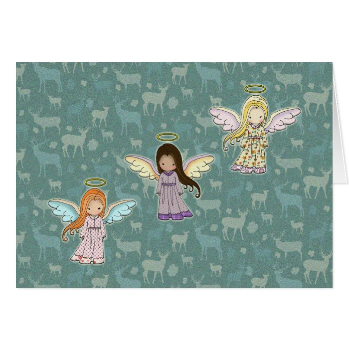 Three Little Angels Christmas Card