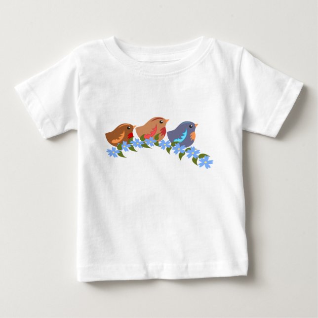 Three little Baby Birds Baby T-Shirt (Front)