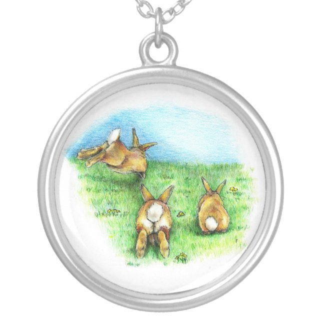 Three Little Binkies Silver Plated Necklace (Front)