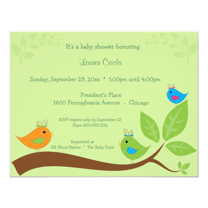 Three Little Birds Baby Shower Invitation