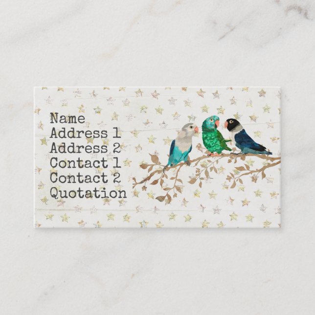 THREE LITTLE BIRDS Business Card (Front)
