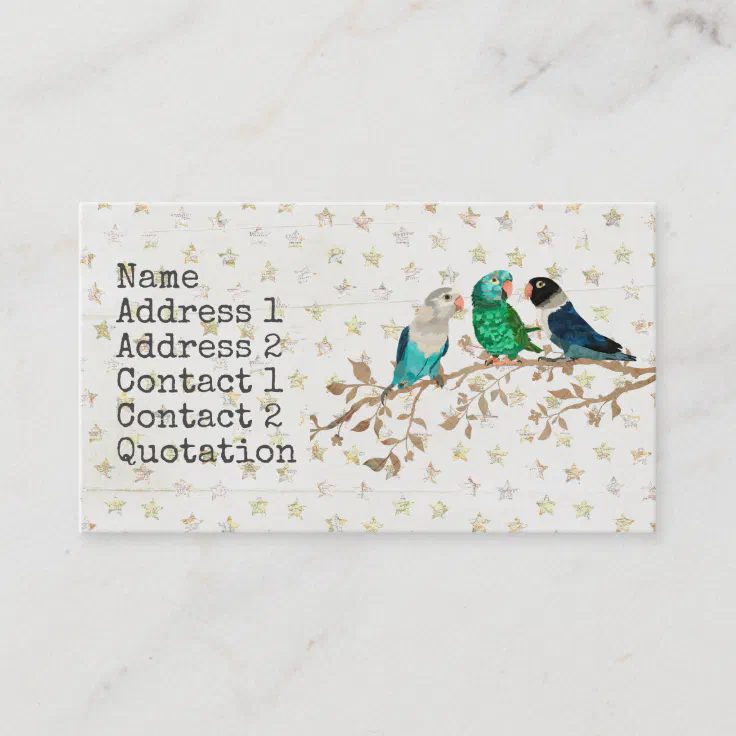 Three Little Birds Business Card Zazzle
