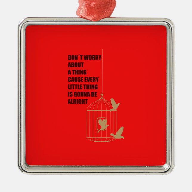 Three Little Birds Metal Ornament (Front)