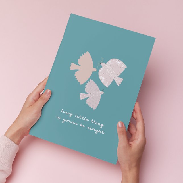 Three Little Birds Song Teal Bedroom Art Print (Creator Uploaded)