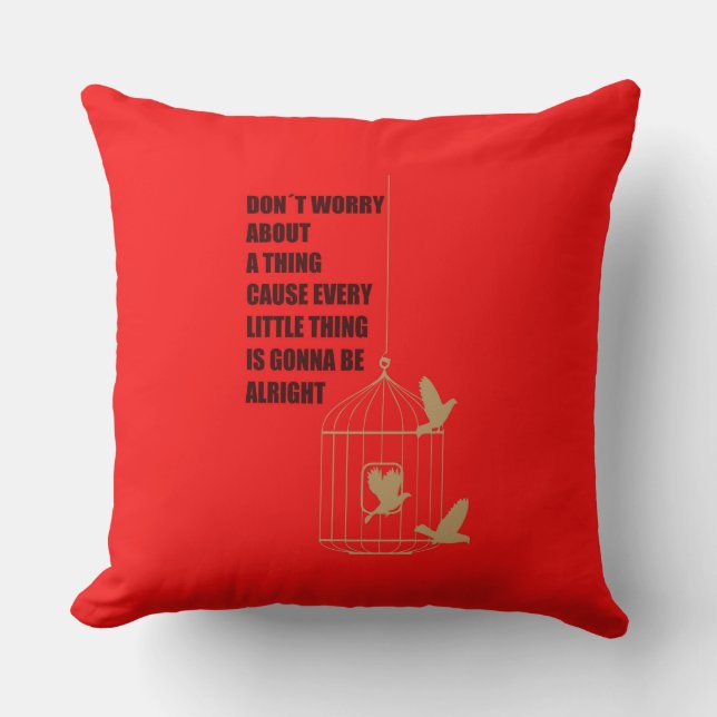 Three Little Birds Throw Pillow (Front)