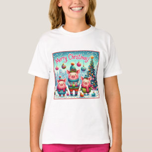 Three Little Christmas Pigs T-Shirt
