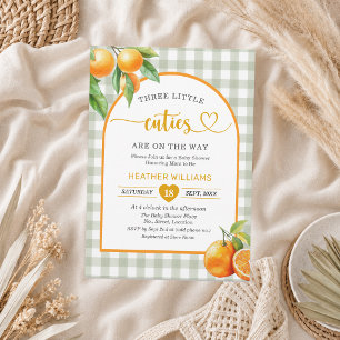 Three Little Cuties are on the Way Baby Shower Invitation