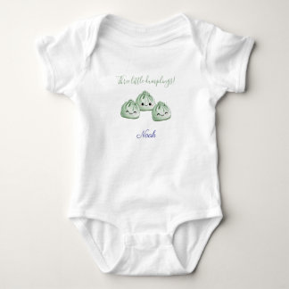 Three Little Dumplings, Personalized Triplets Baby Bodysuit