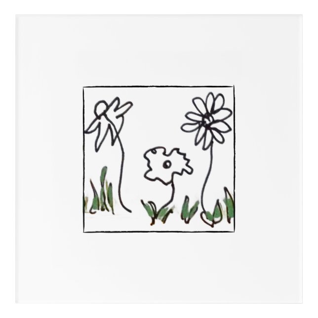 Three Little Flowers Acrylic Print (Front)