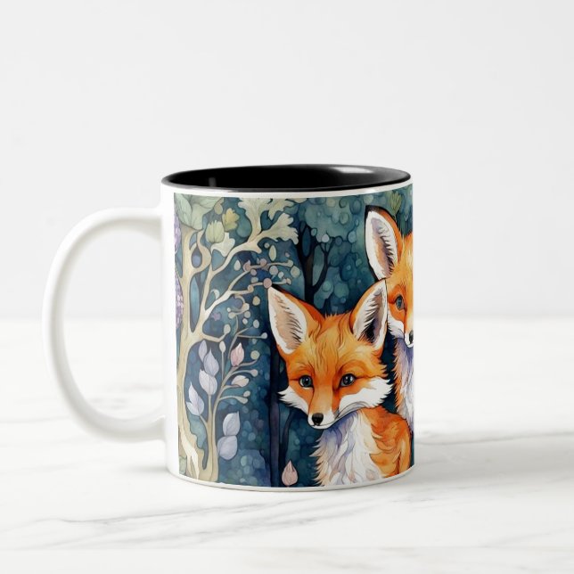 three little foxes Two-Tone coffee mug (Left)
