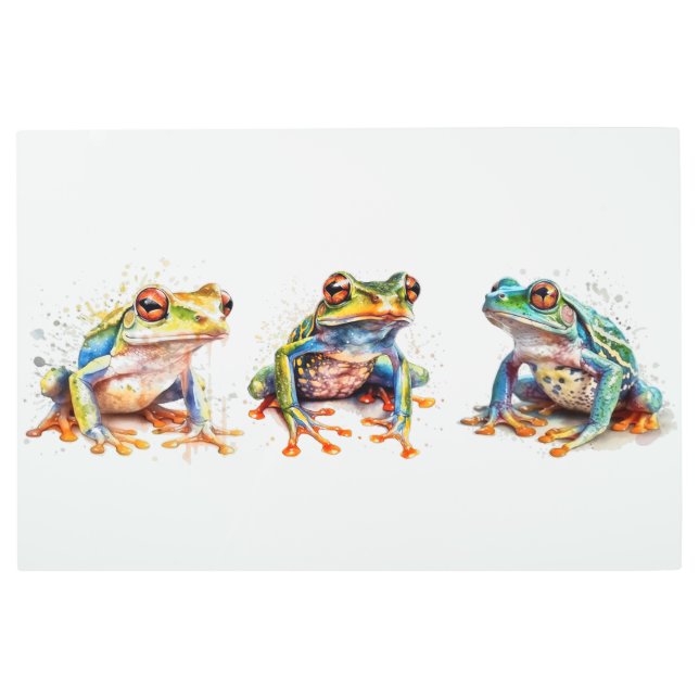 Three Little Frogs Metal Print (Front)