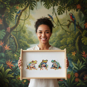 Three Little Frogs Serving Tray