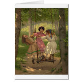 Three Little Girls on Swing Playing Old Fashioned (Front)