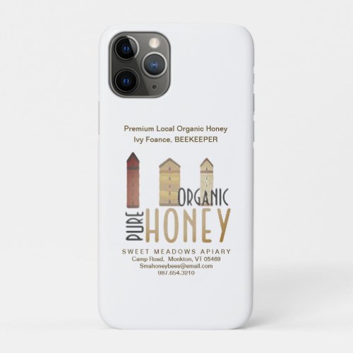 Three Little Hives Watercolor Apiary Logo iPhone 11 Pro Case