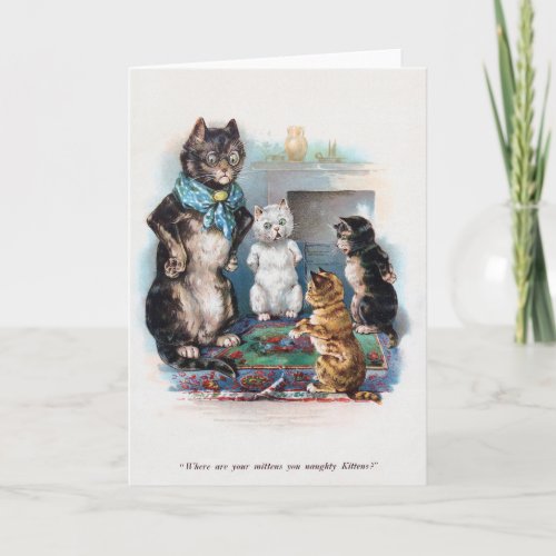 Three Little Kittens and Mother Louis Wain Card