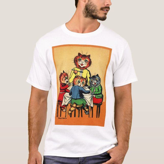 Three Little Kittens and Mother, Louis Wain T-Shirt (Front)