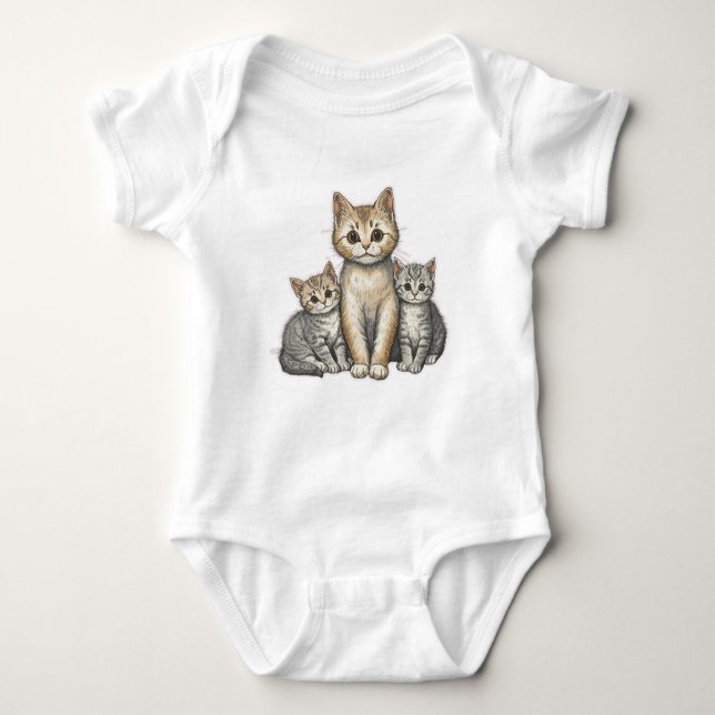 Three Little Kittens Baby Bodysuit (Front)
