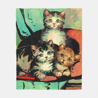 three little kittens fleece blanket