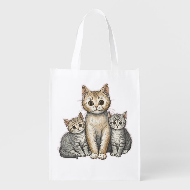 Three Little Kittens Grocery Bag (Front)