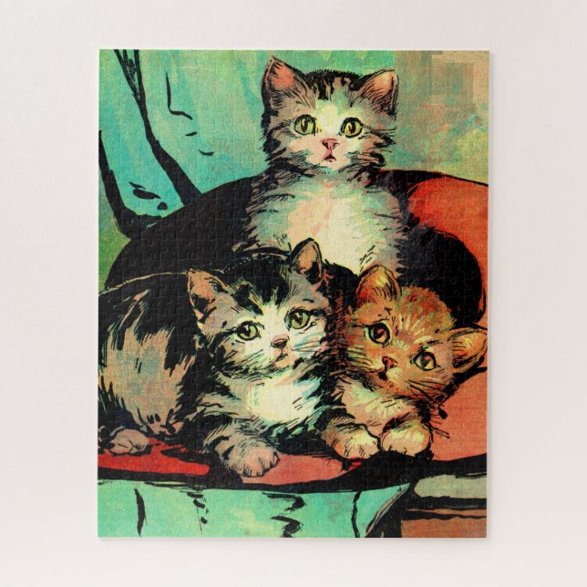 three little kittens jigsaw puzzle (Vertical)