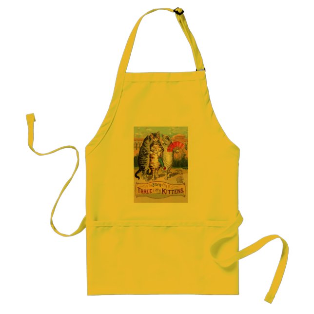Three Little Kittens Mother Goose Illustration Adult Apron (Front)