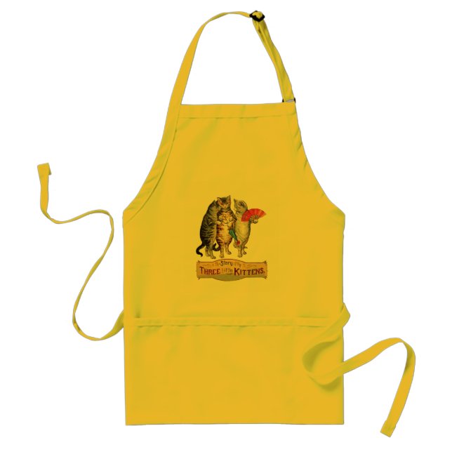 Three Little Kittens Mother Goose Illustration Adult Apron (Front)