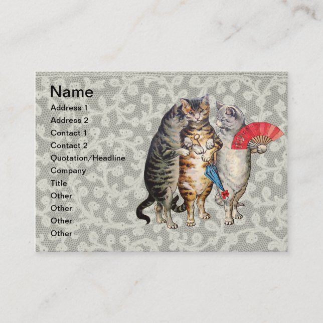 Three Little Kittens Mother Goose Illustration Business Card (Front)