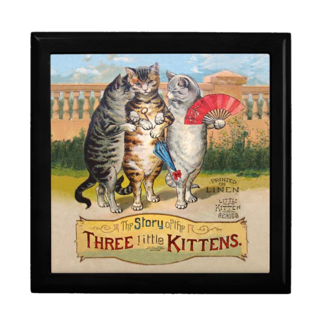 Three Little Kittens Mother Goose Illustration Gift Box (Front)