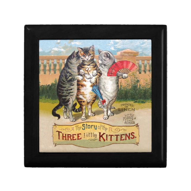 Three Little Kittens Mother Goose Illustration Gift Box (Front)