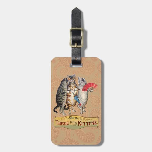 Three Little Kittens Mother Goose Illustration Luggage Tag