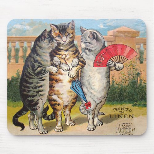 Three Little Kittens Mother Goose Illustration Mouse Pad