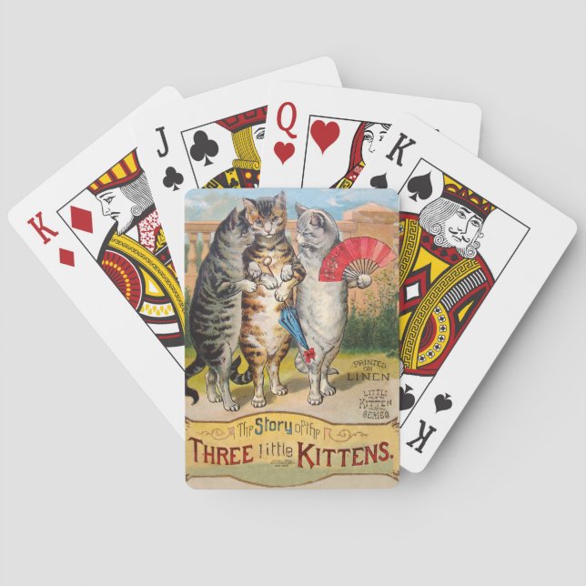 Three Little Kittens Mother Goose Illustration Poker Cards (Back)