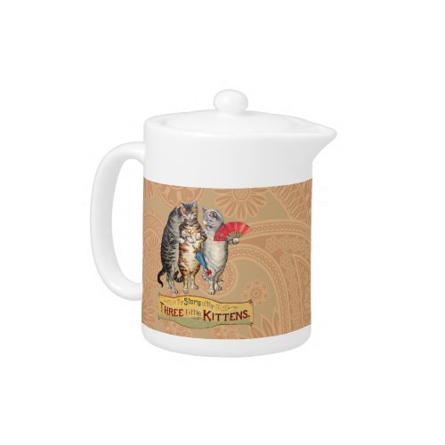 Three Little Kittens Mother Goose Illustration Teapot