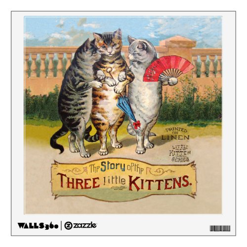 Three Little Kittens Mother Goose Illustration Wall Decal