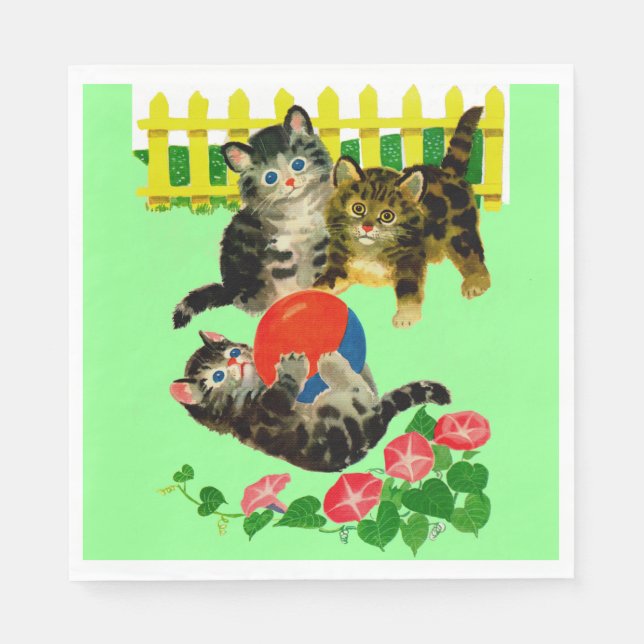 three little kittens print napkins (Front)