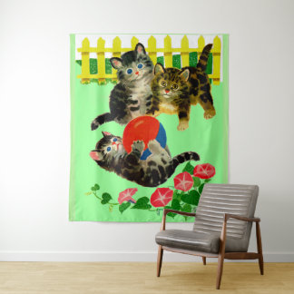 three little kittens print tapestry