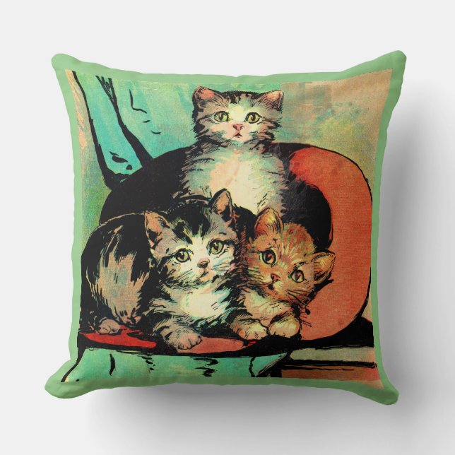 three little kittens throw pillow (Front)